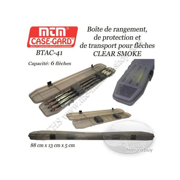 MTM Case-Gard BTAC-41 Bo�te � fl�ches TRAVELER CLEAR SMOKE pour le transport et le rangement de 6 fl