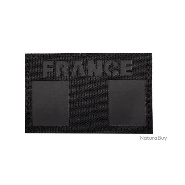 Ecusson/patch - France - Noir/noir - velcro - Livraison gratuite