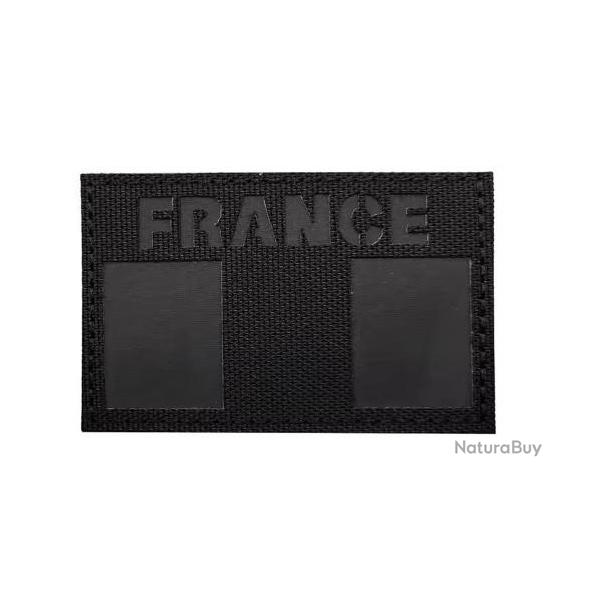 Ecusson/patch - France - Noir/noir - velcro - 8 x 5 cm - Livraison gratuite