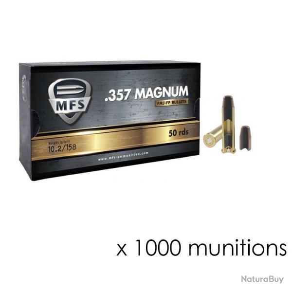 1000 munitions MFS cal.357 Magnum FMJ Flat Point 158 grains 