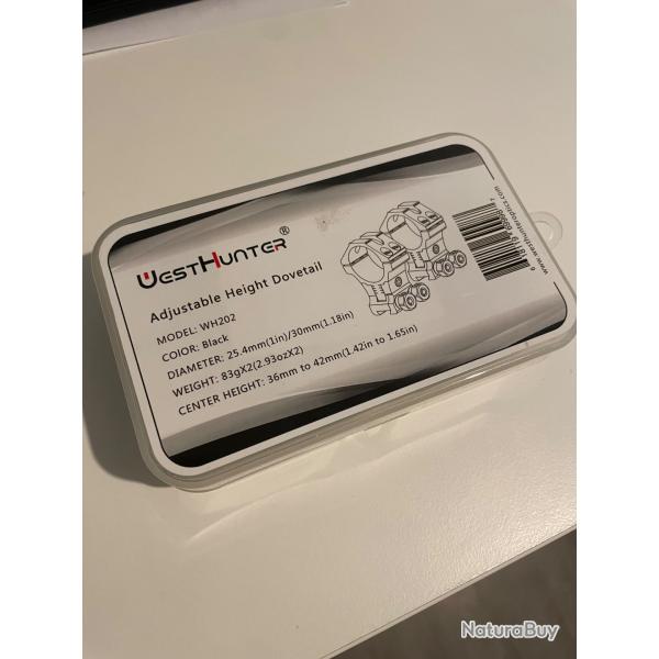 Colliers de montage lunette r�glables - Westhunter WH202