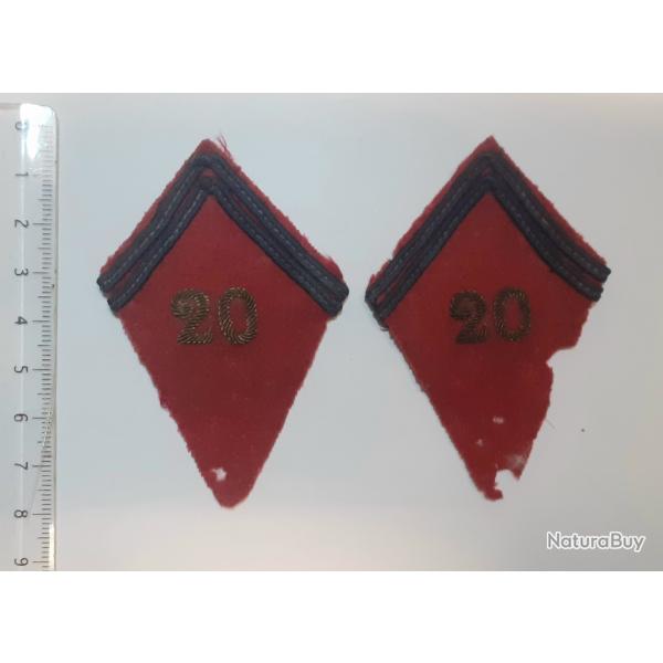 FR350301a  Paire patte de col 20� r�giment artillerie