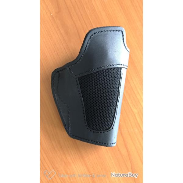 ETUI DE TRANSPORT DISCRET OU D ENTRAINEMENT TIR POUR REVOLBER OU PISTOLET CUIR ET CORDURA