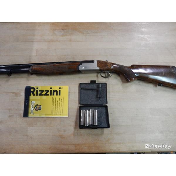 FUSIL SUPERPOSE BECASSIER RIZZINI LEONESSA CAL.12/76 + CHOKES BON ETAT GENERAL OCCASION