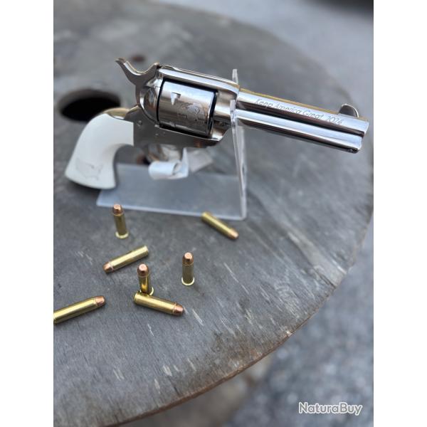 Kermesse ! Ed. Limit�e Trump Revolver Pietta 1873 SA "47th President" -357- Nickel 4"3/4 - SA73125DT
