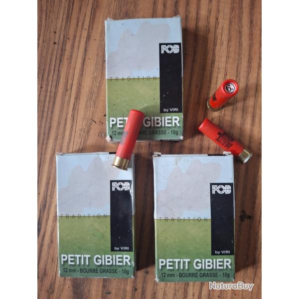 33 Cartouches FOB Petit Gibier Calibre 12 mm FIBER WAD 10 g