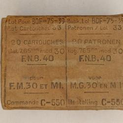 Boite vide munitions 7,65mm pour FM 30 et M1