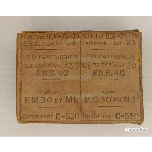 Boite vide munitions 7,65mm pour FM 30 et M1