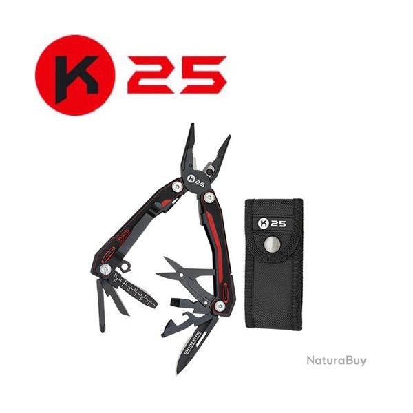 Pince multifonction K25 11153 - 10 applications diff�rentes - G10 Rouge/Noir - Lame 6 cm