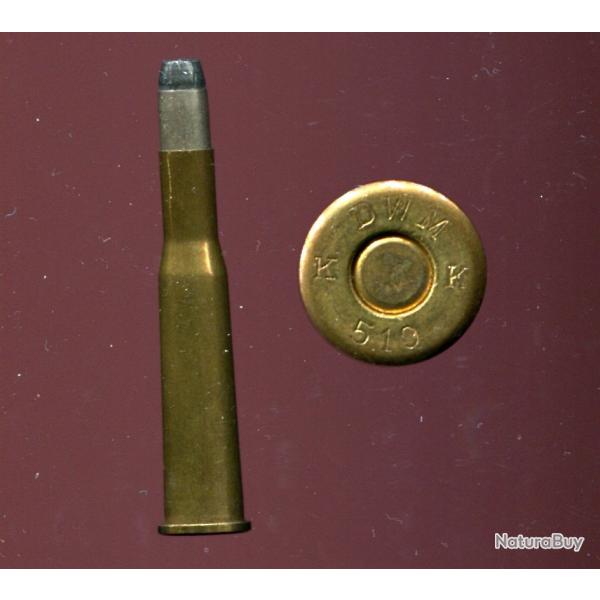 .25-35 WCF Winchester - RARE production DWM marquage : DWM K 519 K - balle nickel pointe plomb plate