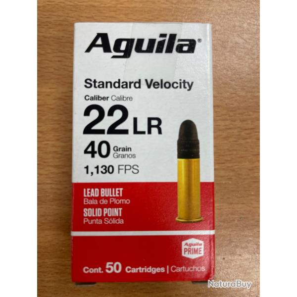 AIGUILA CAL 22LR STANDARD VELOCITY 40 GR BTE DE 50 BALLES VENDU PAR 5 BOITES FRAIS DE PORT OFFERT