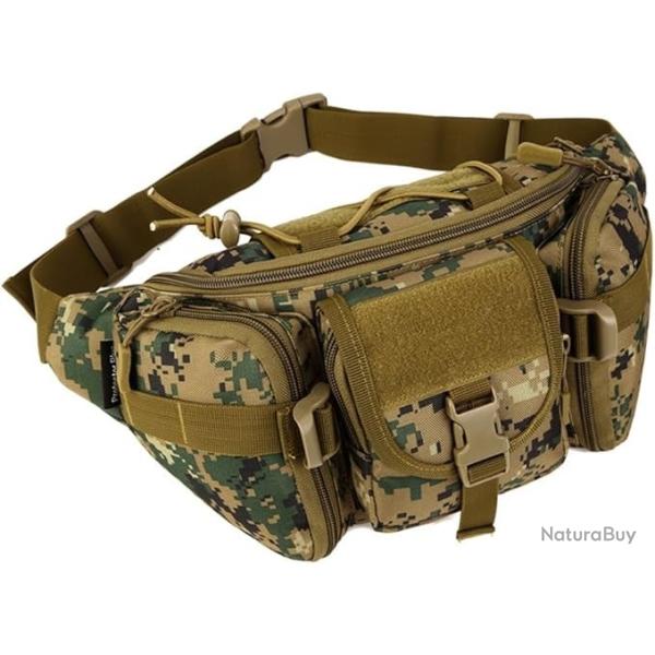 Sac Banane Tactique Militaire Rsistant Ceinture pour Chasse Randonne Cyclisme Pche camping Camofl