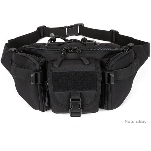 Sac Banane Tactique Militaire Rsistant Ceinture pour Chasse Randonne Cyclisme Pche camping Noir
