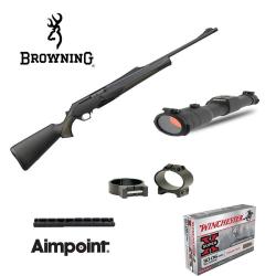 Pack CARABINE BROWNING BAR MK3 COMPO HC BLACK BROWN FILET&Eacute; + AIMPOINT H34 H34 S (version courte)