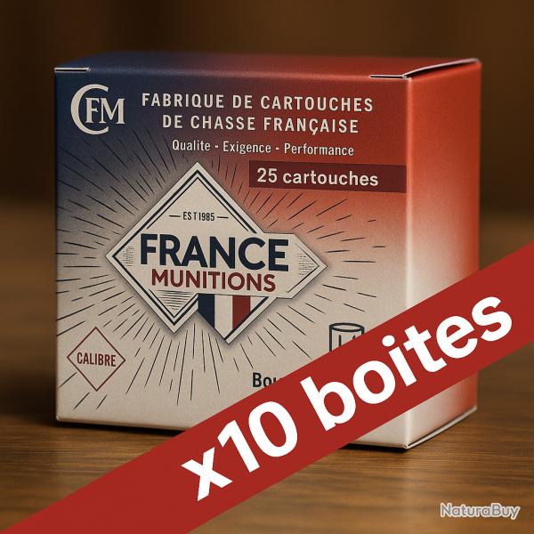 Cartouches France Munition Ouverture - 250 munitions - Calibre 12 - Plomb 6 - PROMOTION