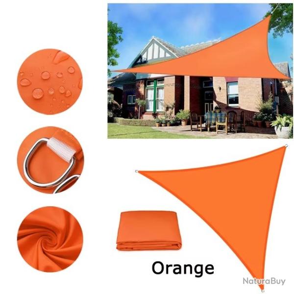 BACHE TOILE TRIANGLE 3x3x3M ORANGE PROTECTION TERRASSE SOLEIL ETANCHE AUVENT JARDIN EXTERIEUR