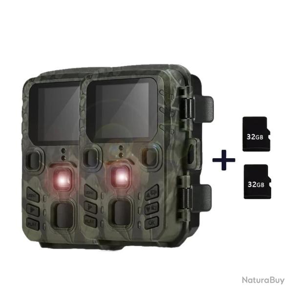 2PCS MINI301 32G - Mini Cam�ra de html et de Suivi des Sentiers du Gibier 1080P - LIVRAISON GRATUITE