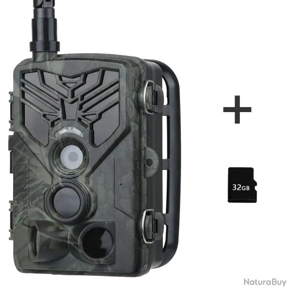 HC810Plus-32G-*Camra de surveillance sans fil 4G 2K 30MP avec vision nocturne - LIVRAISON GRATUITE