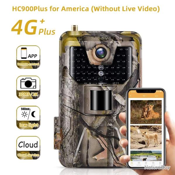 HC-900Plus-**camra de chasse Service cloud 4G 30MP 2K sans fil LIVRAISON GRATUITE