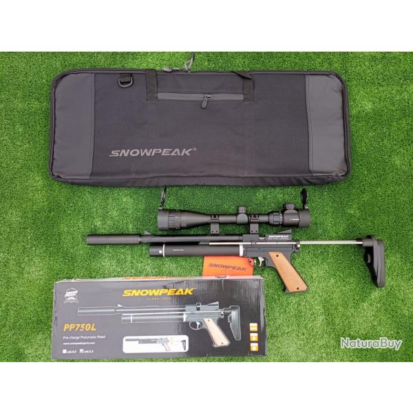PACK COMBIN-10 ! Pistolet Snowpeak PP750L 5,5mm + Lunette Spike 4-16 x 40 AO Mildot Ret Ilumin