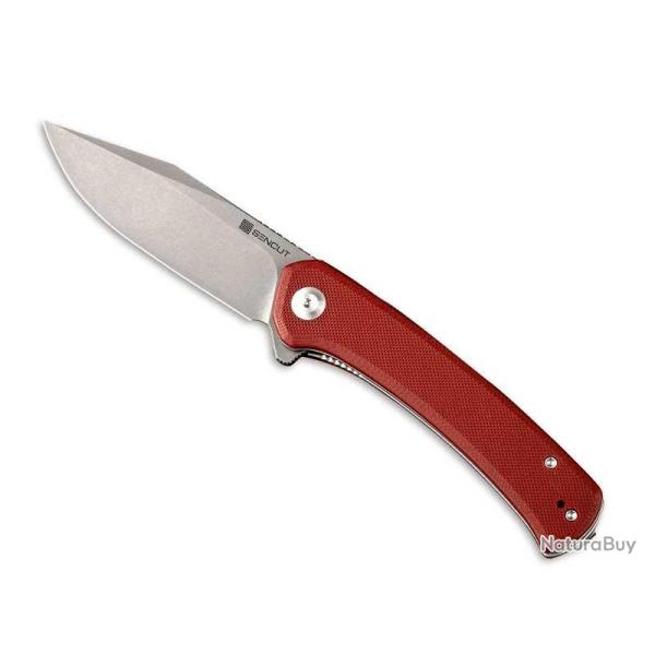COUTEAU SENCUT SNAP G10 ROUGE STONEWASHED