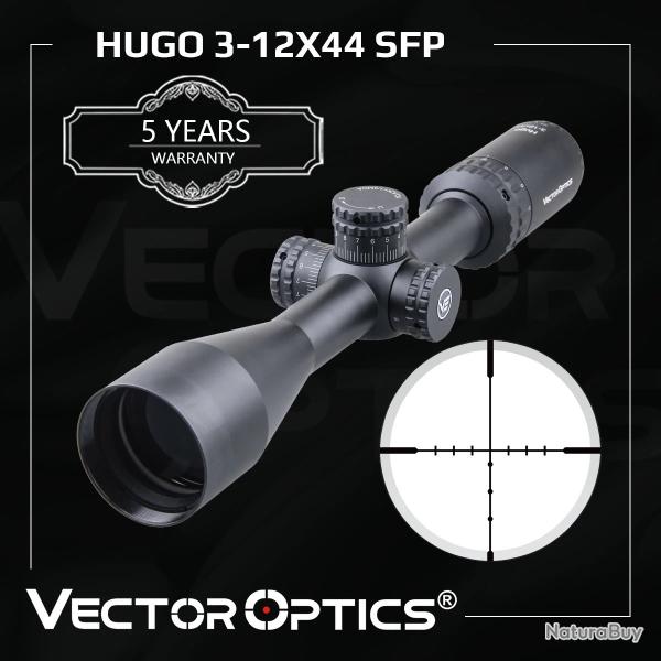 Vector Optics Hugo Lunette de vise 3-12x44 Varmint Rglage 1/4 MOA, Parallaxe 10m-infini