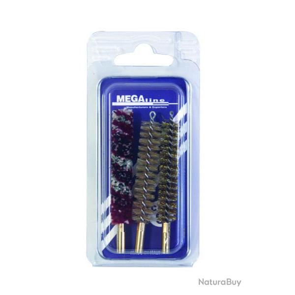 3 brosses de nettoyage pour arme Megaline Cal. 7,65