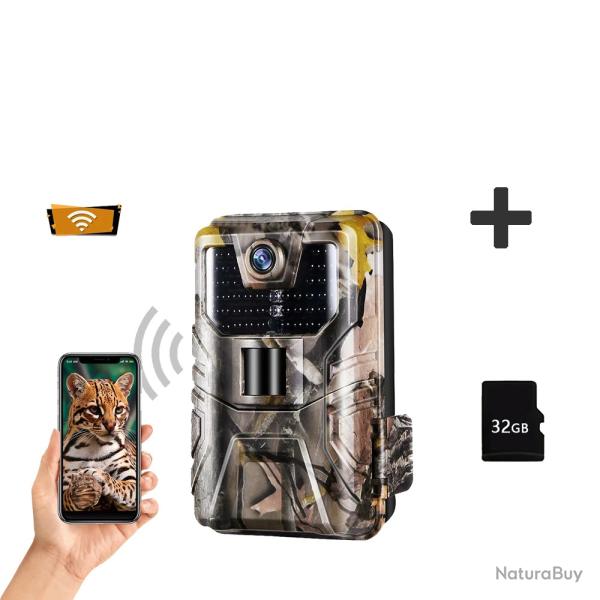 Suntekcam-Camra de piste avec vision nocturne 4K, WiFi SD 32GB LIVRAISON GRATUITE