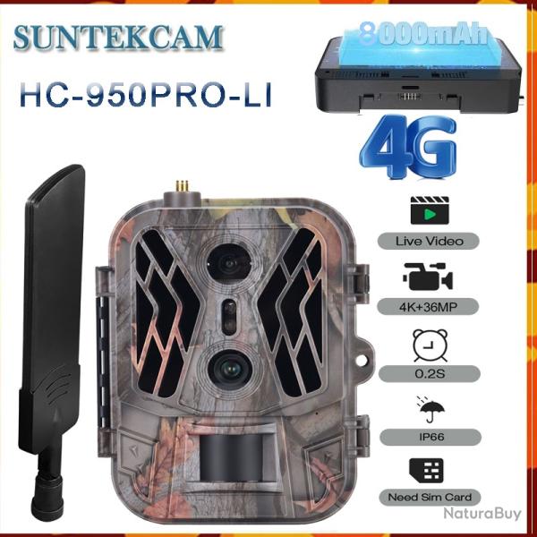 SuntekcamHC950PROLi-Vido en direct 4G, batterie au lithium 8000mAh LIVRAISON GRATUITE