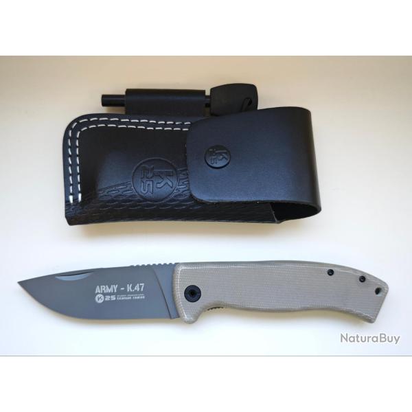 K25 25013 Couteau pliant Army K.47 Titanium