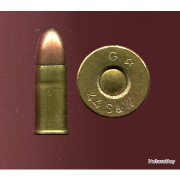 .44 S&W Russian  - marquage : G.* 44 S&W - �tui laiton - balle plomb chemise cuivre