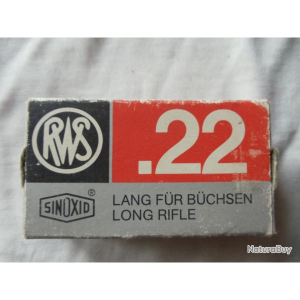 1 Bo�te de 50 cartouches  de calibre 22 long rifle RWS.
