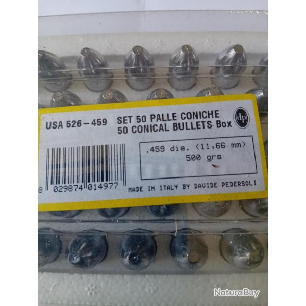 Balles poudre noire. calibre 459/11.86 mm  500grs QUANTIT�  48.