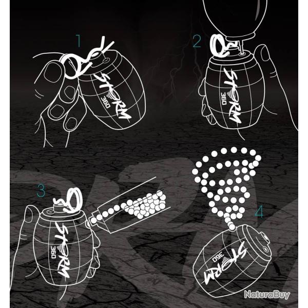 GRENADE GAZ STORM 360 LIME "ASG"