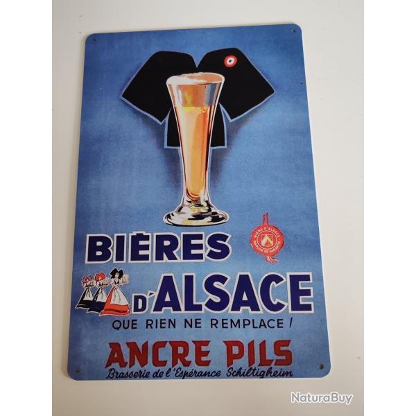 PLAQUE M�TAL VINTAGE  "BIERES ANCRE PILS,ALSACE"