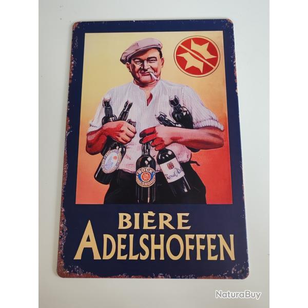 PLAQUE M�TAL  VINTAGE "BIERE ADELSHOFFEN"