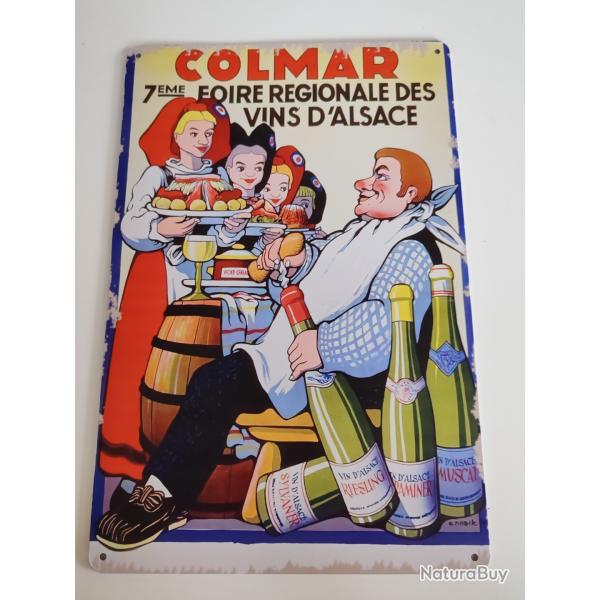 PLAQUE M�TAL VINTAGE  "FOIRE AUX VINS DE COLMAR"