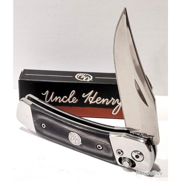 Couteau Uncle Henry PLB5 Lame Clip Point Acier 7Cr Manche Bois Pivot Lock Clip SCH1222009
