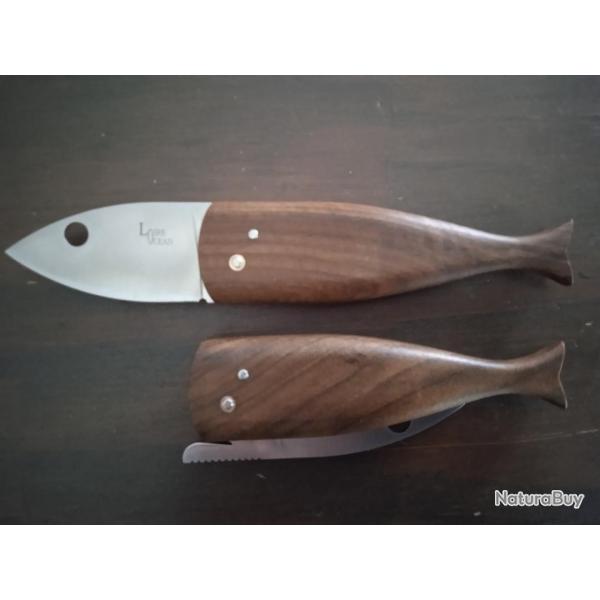 Couteau pliant, Loire-Ocean, manche en Noyer