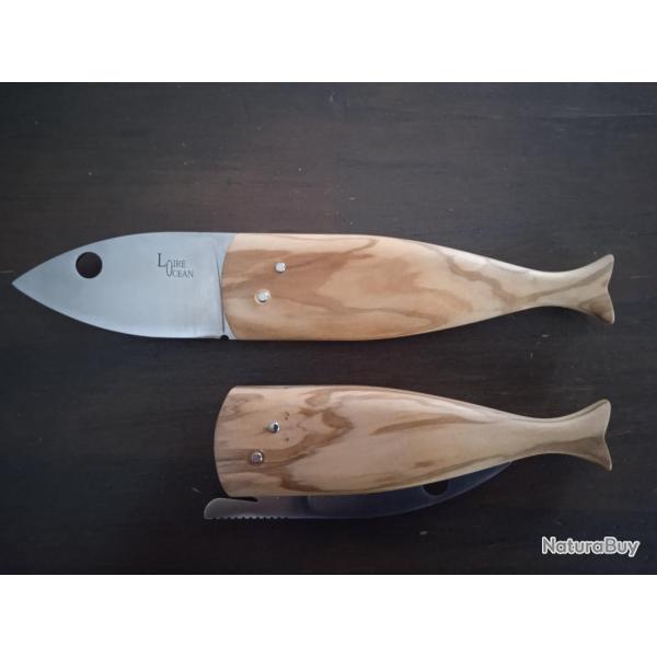 Couteau pliant, Loire-Ocean, manche en Olivier