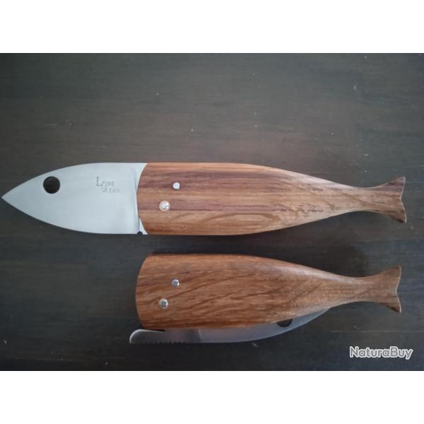Couteau pliant, Loire-Ocean, manche en Ch�ne de barrique