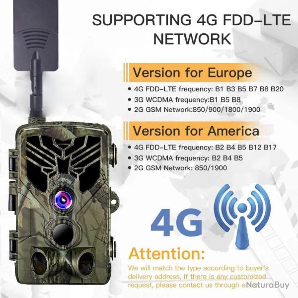 SUNTEKCAM 20MP 4G 1080P camra de chasse aux sentiers de la faune