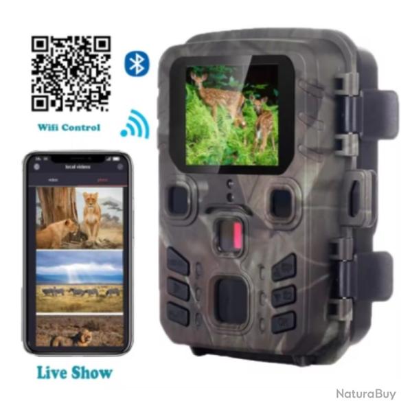 Ourdoor Mini camra de chasse WiFi Bluetooth APP contrle 1296P 24MP LIVRAISON GRATUITE !