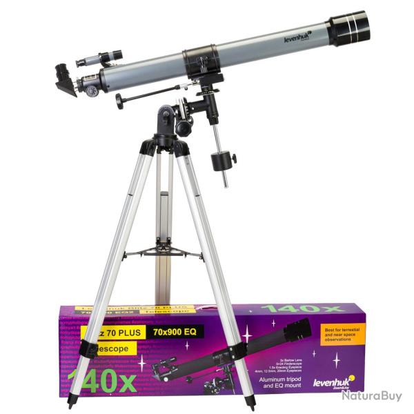 LEVENHUK - Blitz 70 PLUS - Tlescope Rfracteur 70/900 avec monture quatoriale EQ2