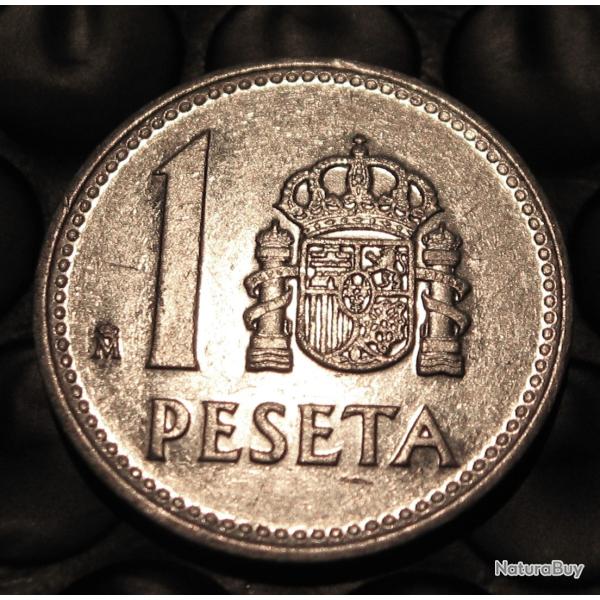 Espagne piece de 1 peseta 1987  alu  J.Carlos ttb