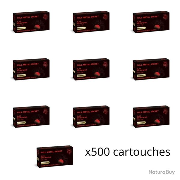 Munitions GECO cal.6.35mm browning fmj 49gr 3.2g par 500
