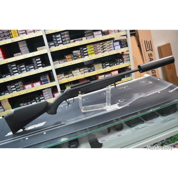 CARABINE MONOCOUP BERGARA BA13 CALIBRE 222REM + MODERATEUR DE SON HAUSKEN JD224 ETAT NEUF