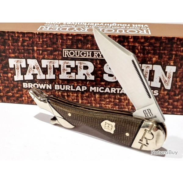 Couteau Rough Rider Lady Leg Lame Clip Point Acier 440 Manche Micarta Slip Joint RR2335