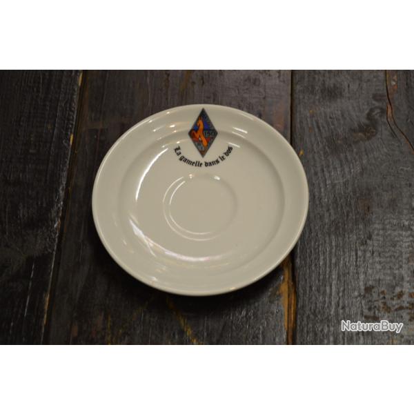 Soucoupe caf� expresso de mess 150 R�giment d'infanterie RI la gamelle dans le dos insigne cendrier