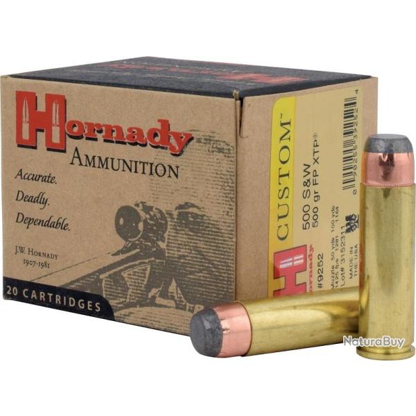 BOITE DE 20 CARTOUCHES HORNADY 500 S&W 500 GR FP XTP